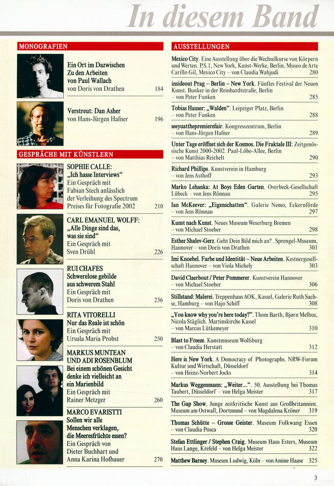 『KUNSTFORUM INTERNATIONAL』 Bd. 162 November - Dezember 2002 3