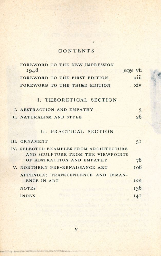 『ABSTRACTION AND EMPATHY : A Contribution to the Psychology of Style』 2
