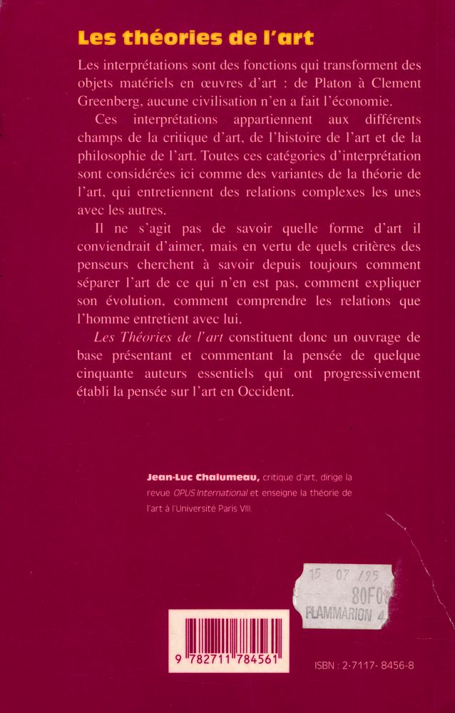 『Les théories de l'art : Philosophie, critique et histoire de l'art de Platon à nos jours』 4