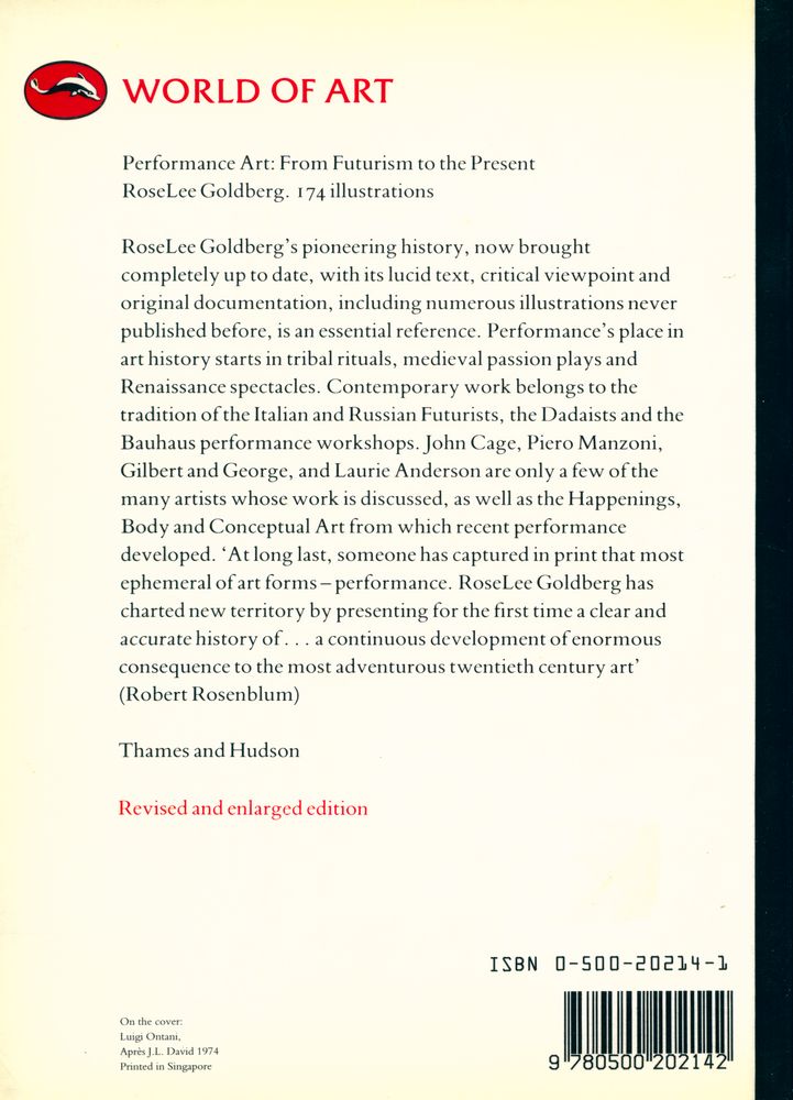 『Performance Art : FROM FUTURISM TO THE PRESENT』 3