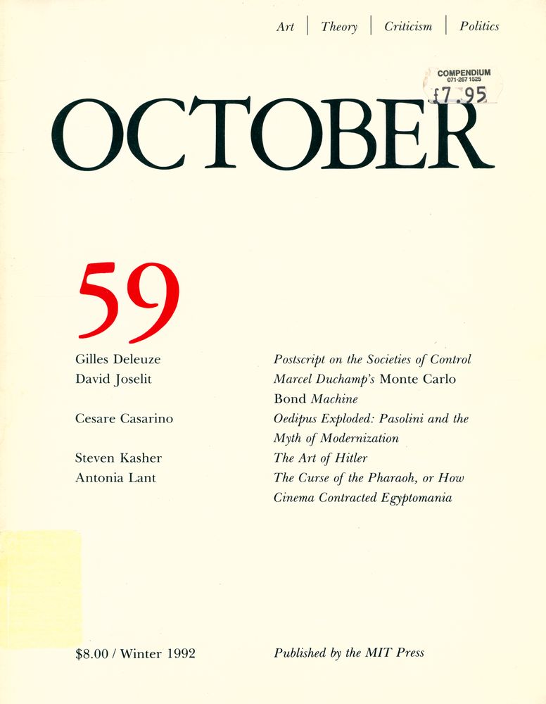 『OCTOBER』 59, Winter 1992 1