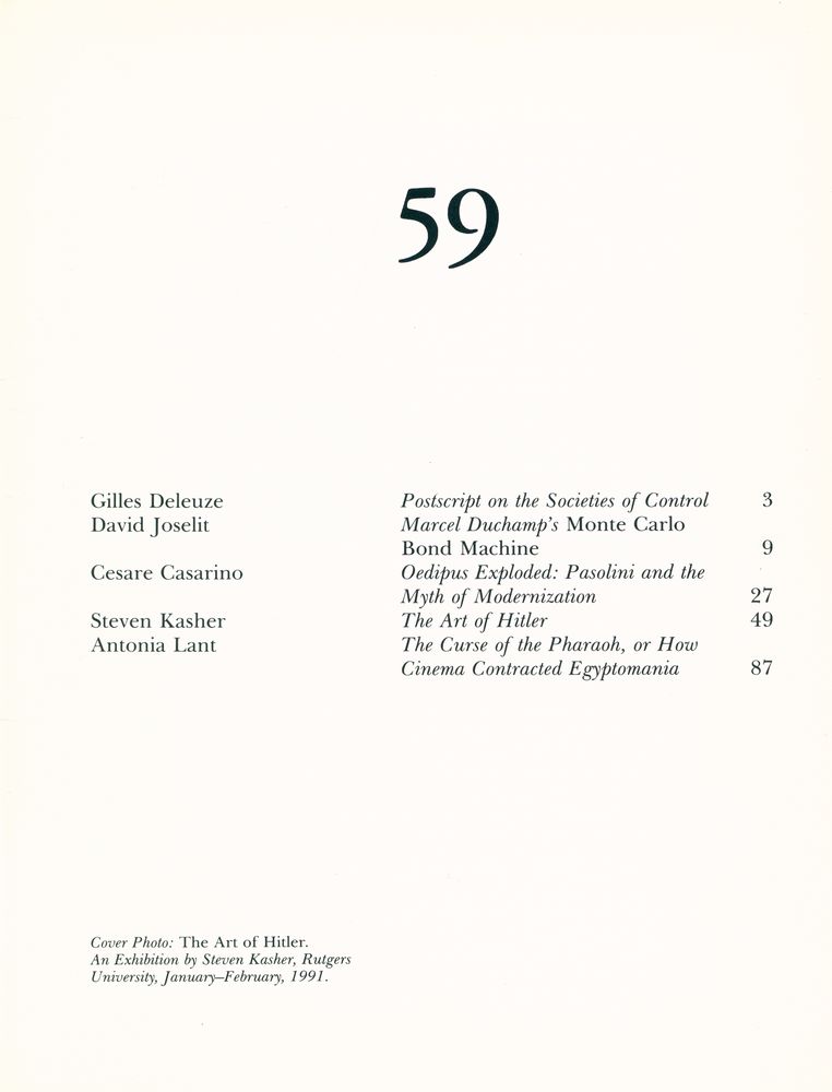 『OCTOBER』 59, Winter 1992 2