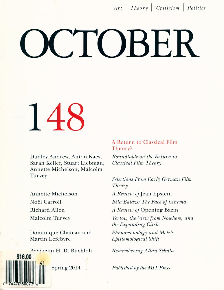 『OCTOBER』 148, Spring 2014 1