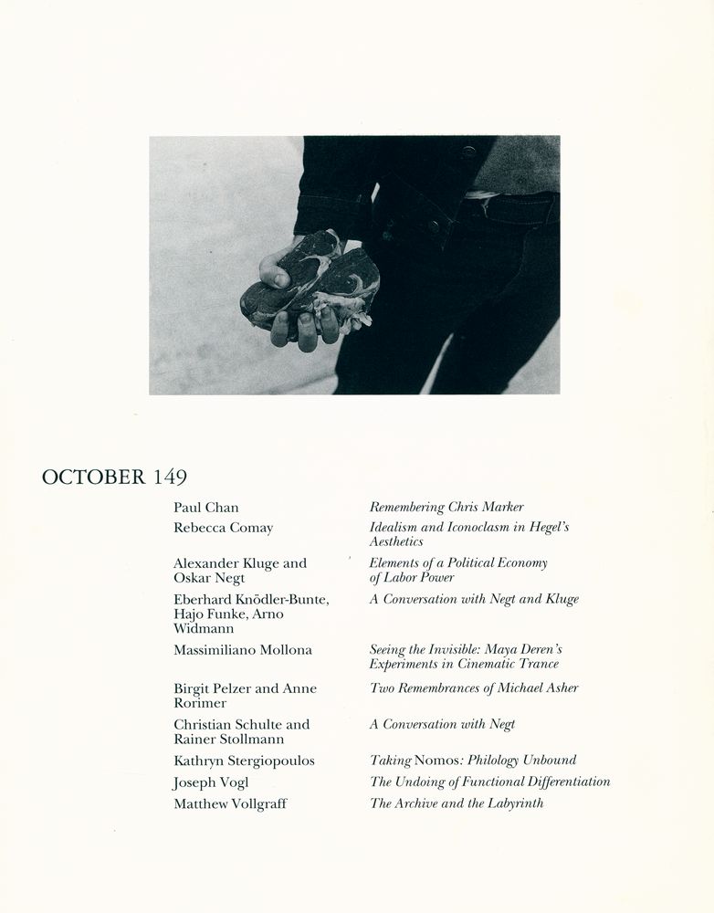 『OCTOBER』 148, Spring 2014 3