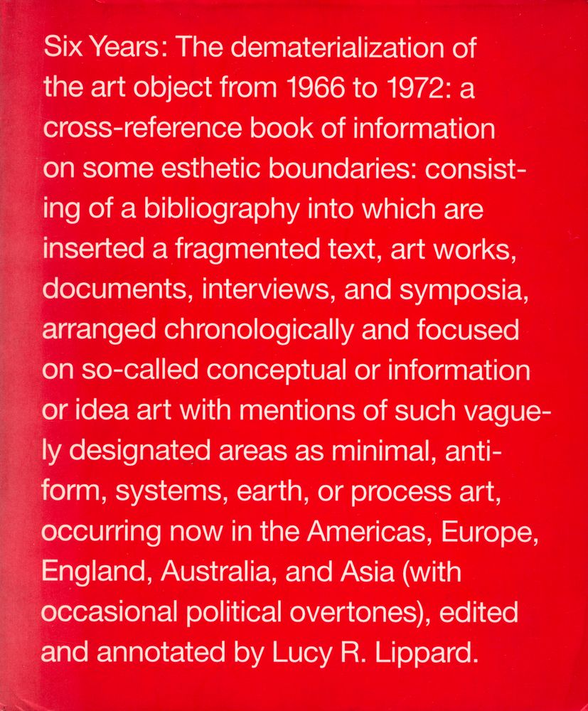 『Six years : the dematerialization of the art object from 1966 to 1972』 1