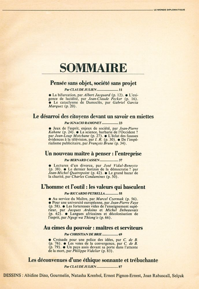 『LE MONDE diplomatique : DES SOCIETES MALADES DE LEUR CULTURE : Manière de voir』 1 2