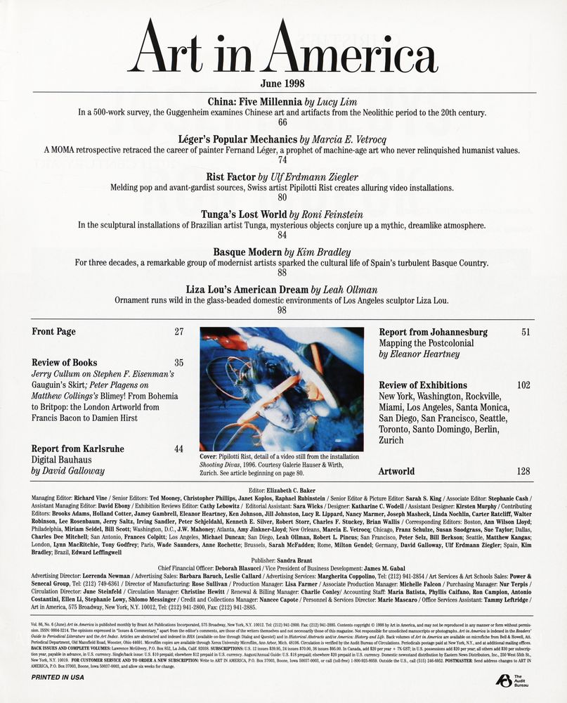 『Art in America』 JUNE 1998 2