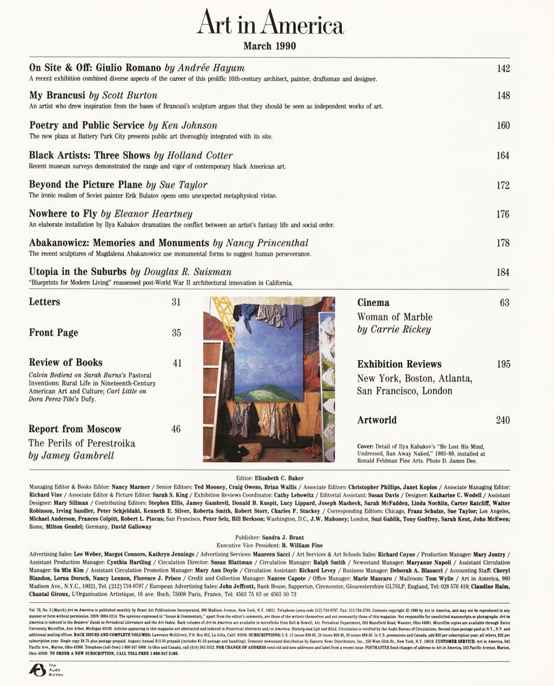 『Art in America』 March 1990 2