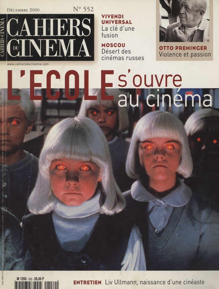 『CAHIERS DU CINEMA』 DÉCEMBRE 2000 N° 552 1