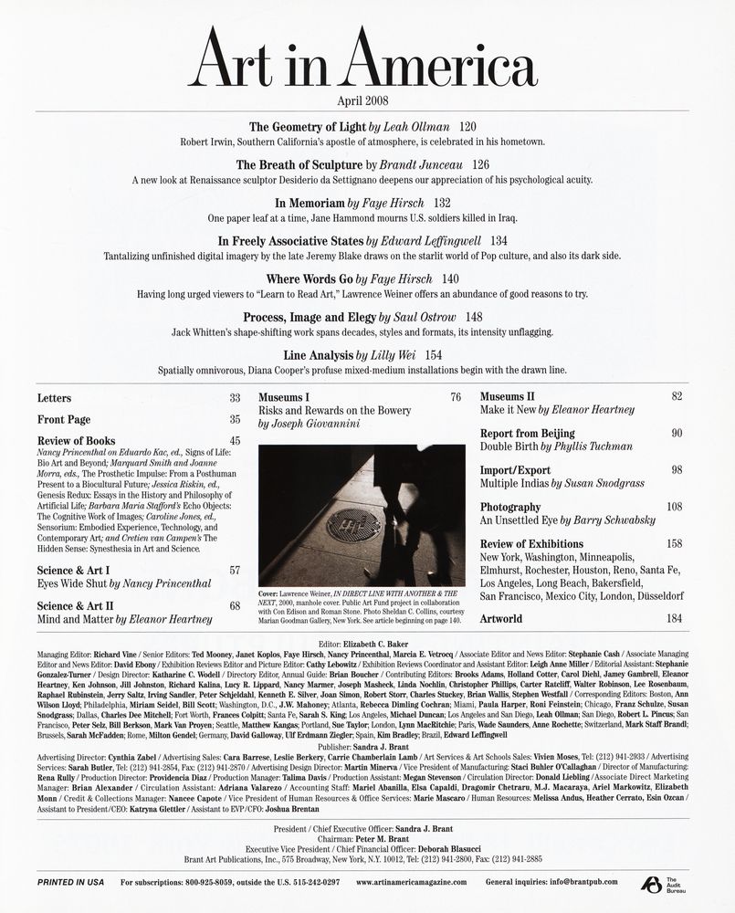 『Art in America』 April 2008 2