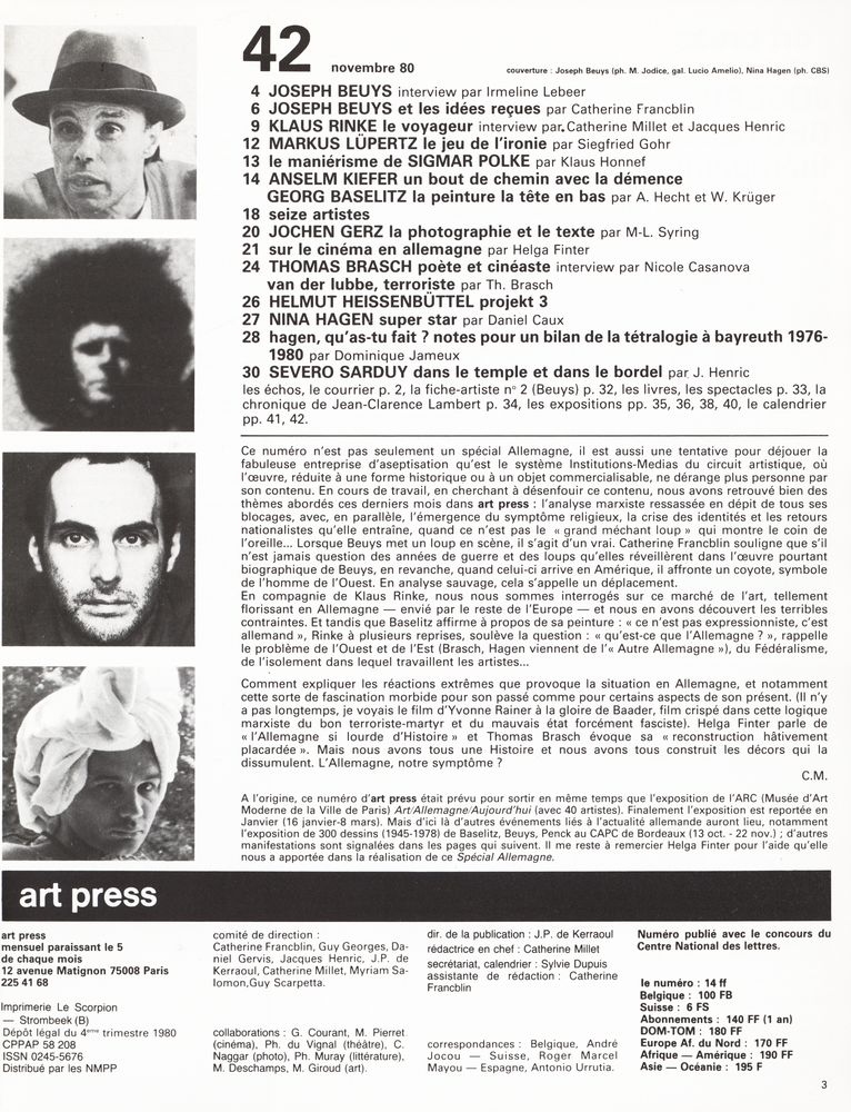 『art press』 42 novembre 1980 2