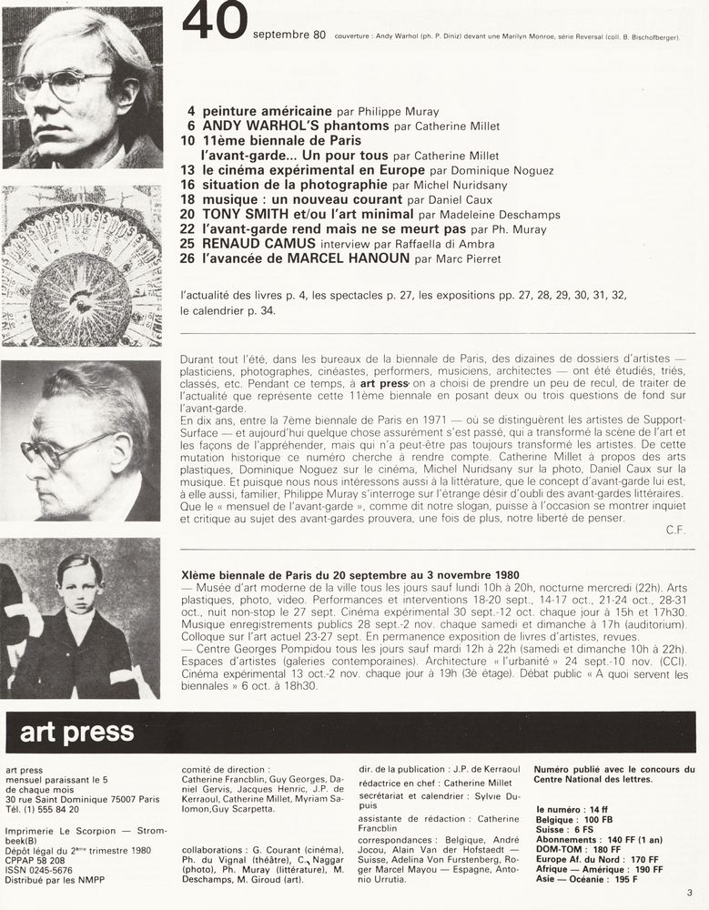 『art press』 40 septembre 1980 2