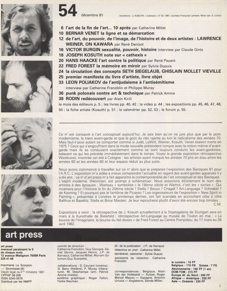 『art press』 54 décembre 1981 2