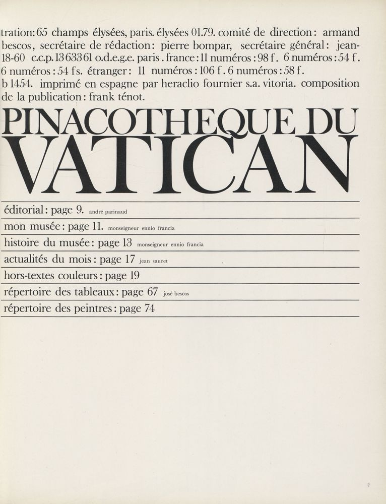 『LE MONDE DES GRANDS MUSEES』 N°13 NOVEMBRE 1969 2