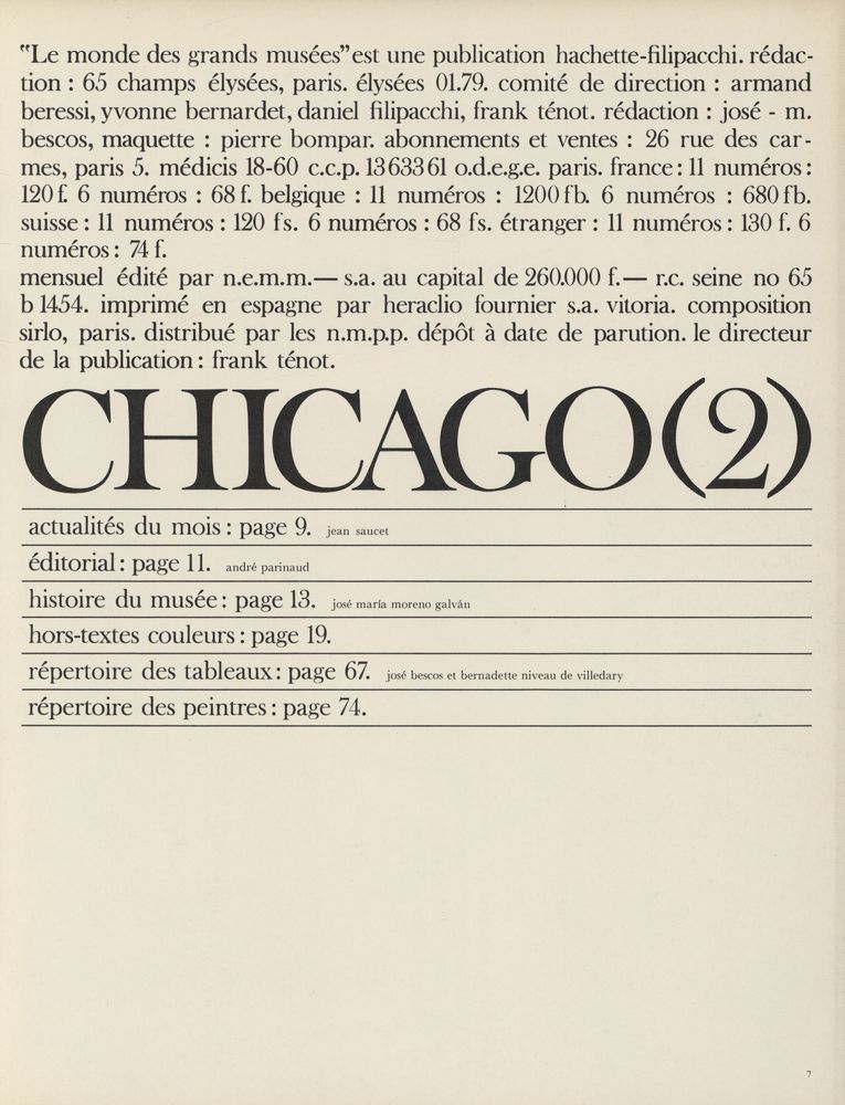 『LE MONDE DES GRANDS MUSEES』 N°30 MAI 1971 2