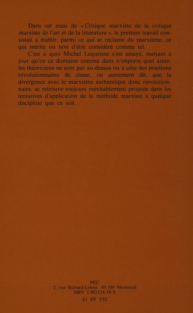 『Marxisme et esthétique』 3