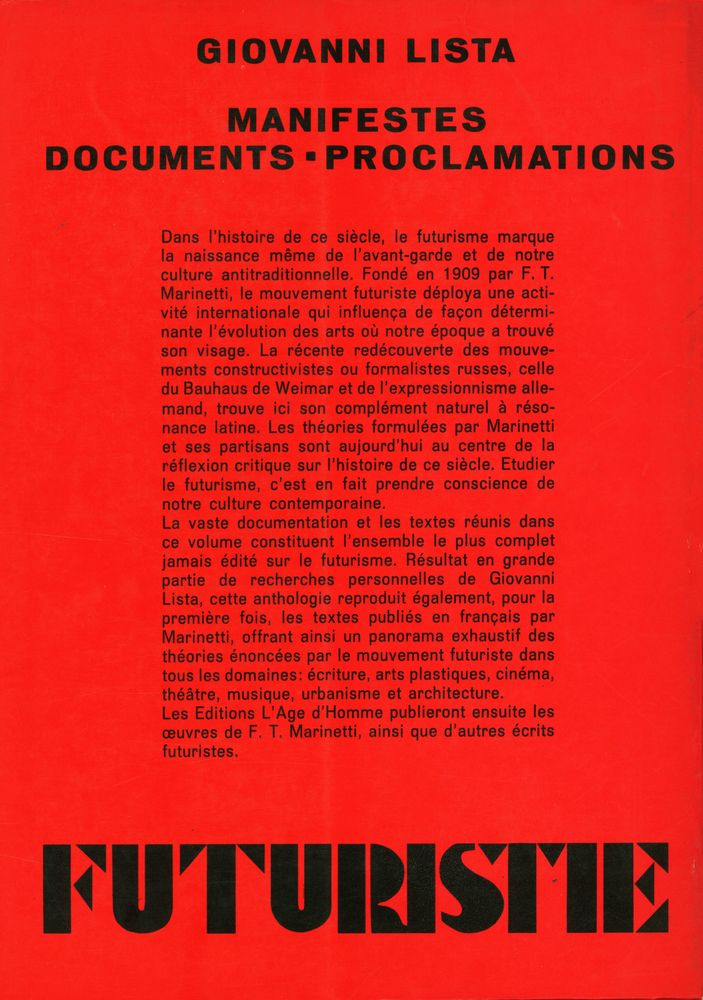 『FUTURISME : MANIFESTES - PROCLAMATIONS DOCUMENTS』 6
