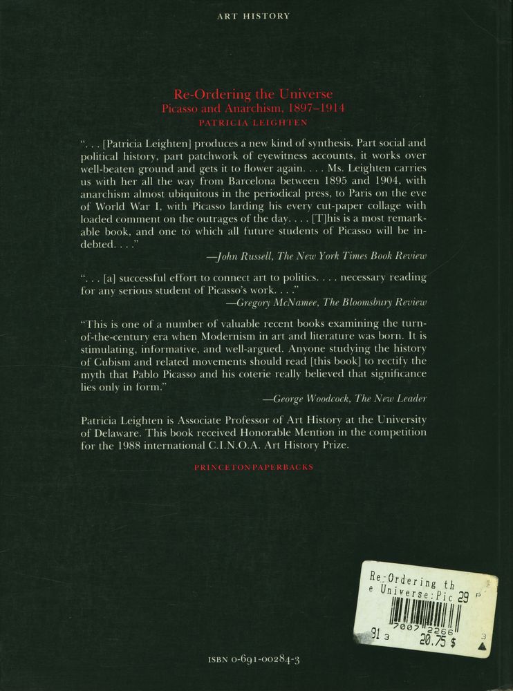 『Re-ordering the universe : Picasso and anarchism, 1897 - 1914』 3