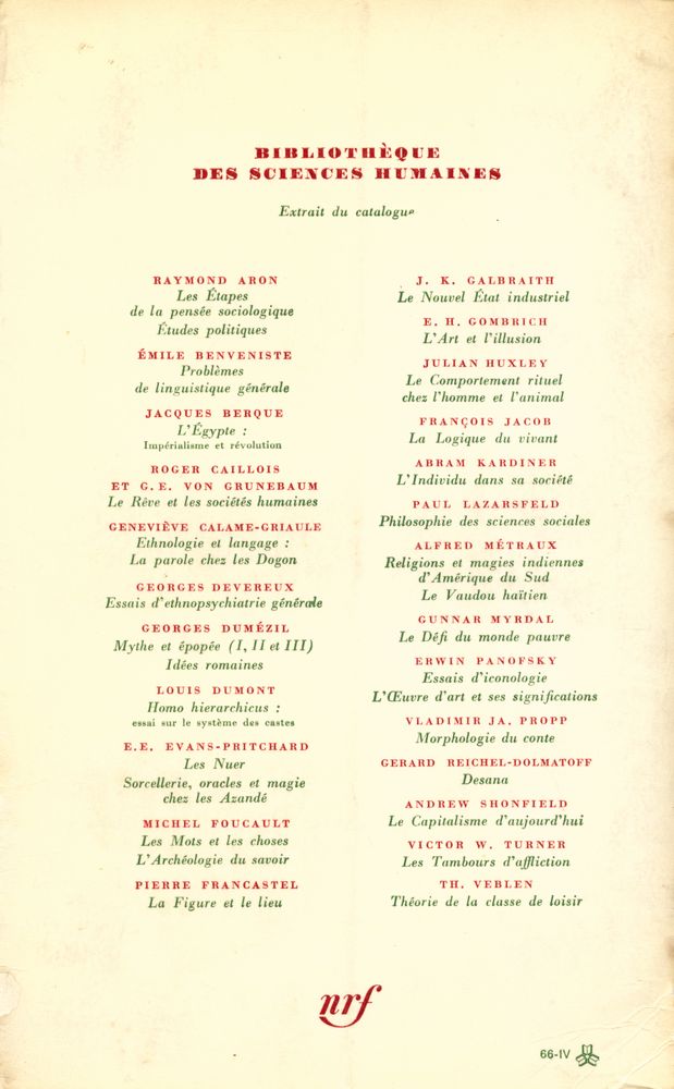 『Les mots et les choses : une archéologie des sciences humaines』 4