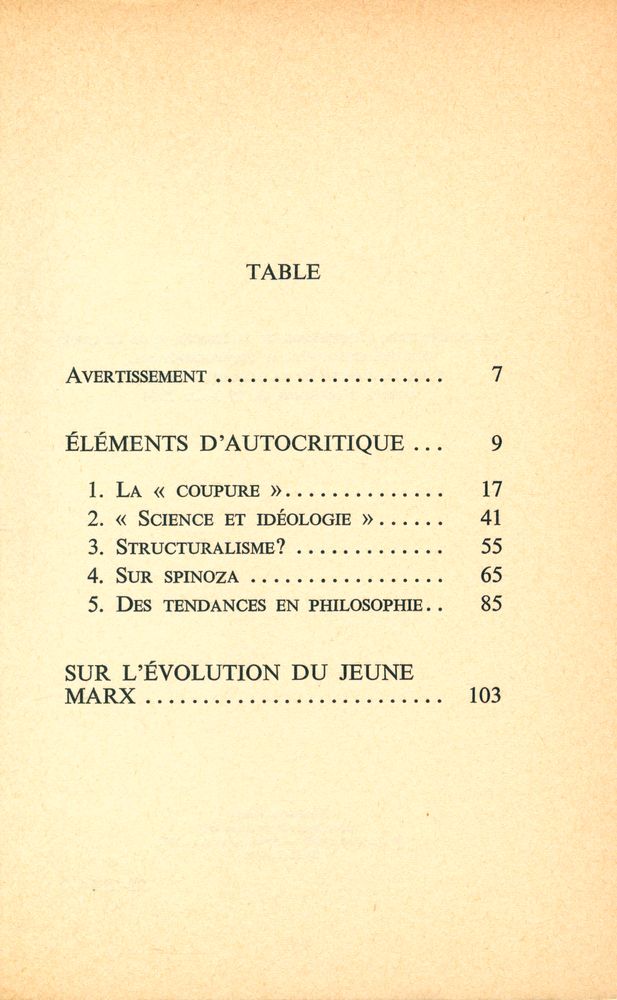 『éléments d'autocritique』 2