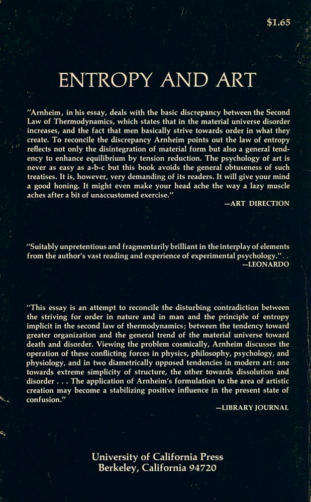 『ENTROPY AND ART : AN ESSAY ON DISORDER AND ORDER』 3
