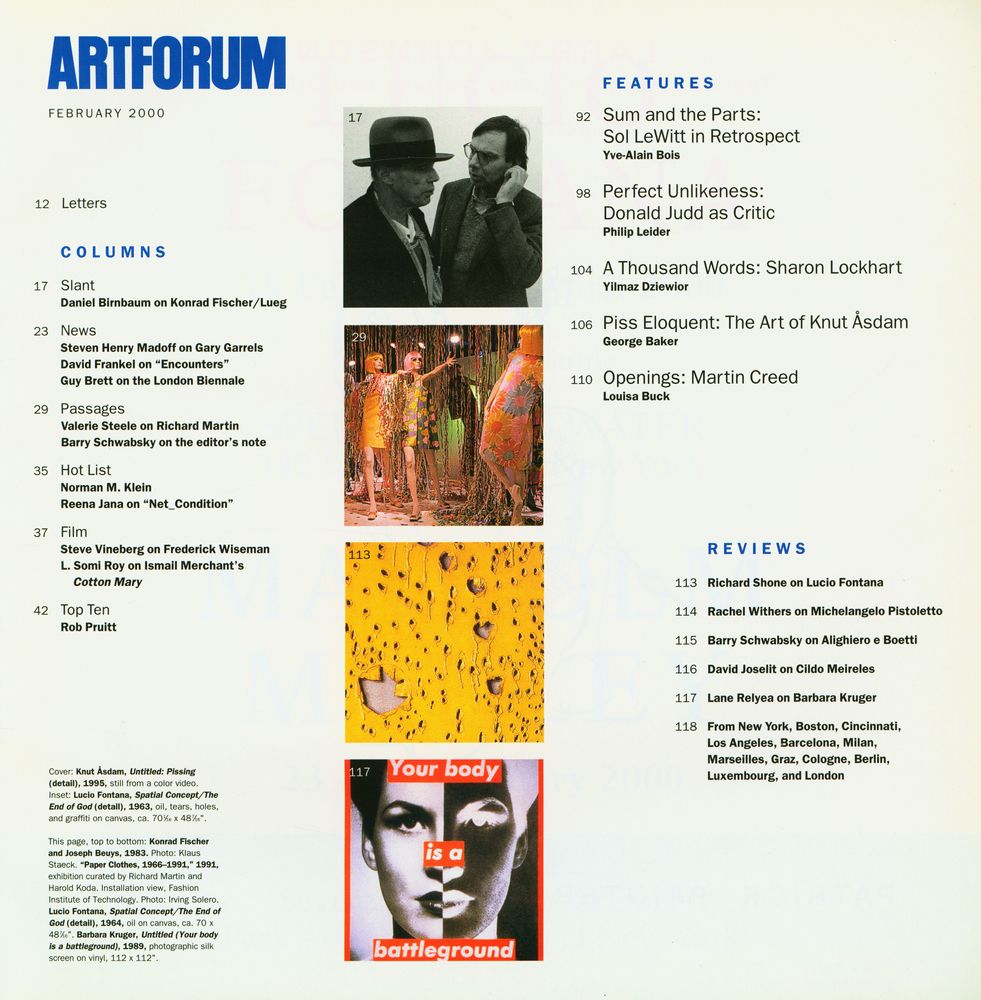 『ARTFORUM INTERNATIONAL』 February 2000 2