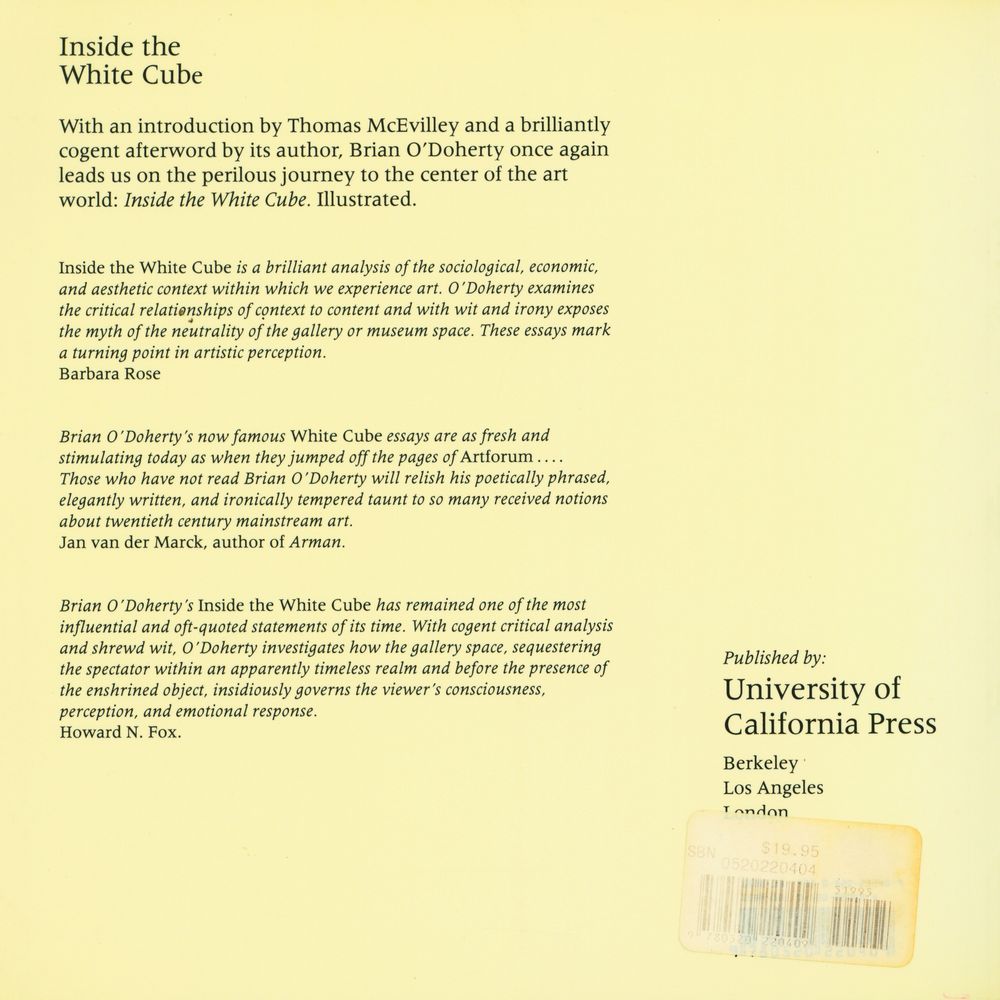 『Inside the white cube : the ideology of the gallery space』 3