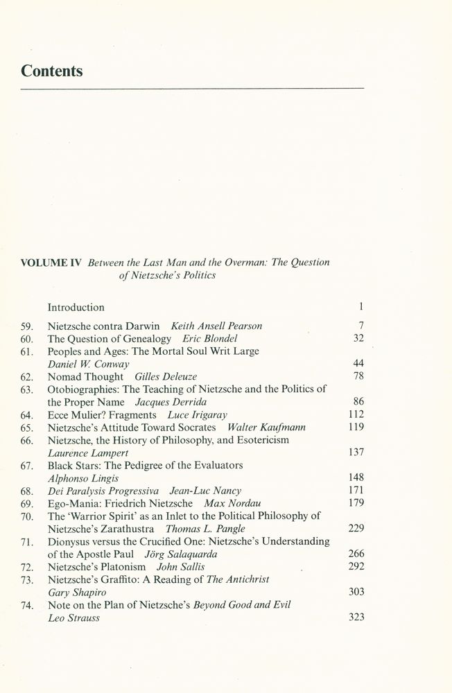『Nietzsche: critical assessments Volume Ⅳ』 2