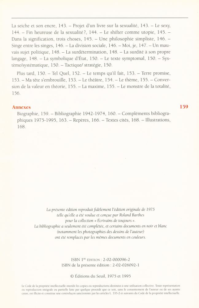 『ROLAND BARTHES par roland barthes』 4