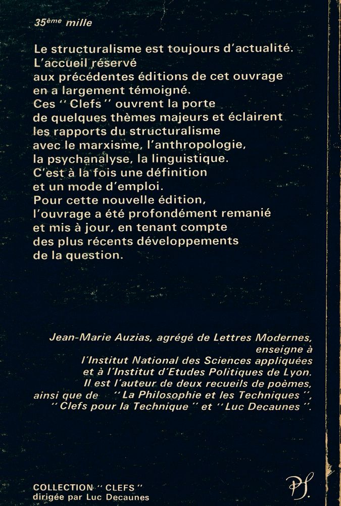 『Clefs Pour LE STRUCTURALISME』 3
