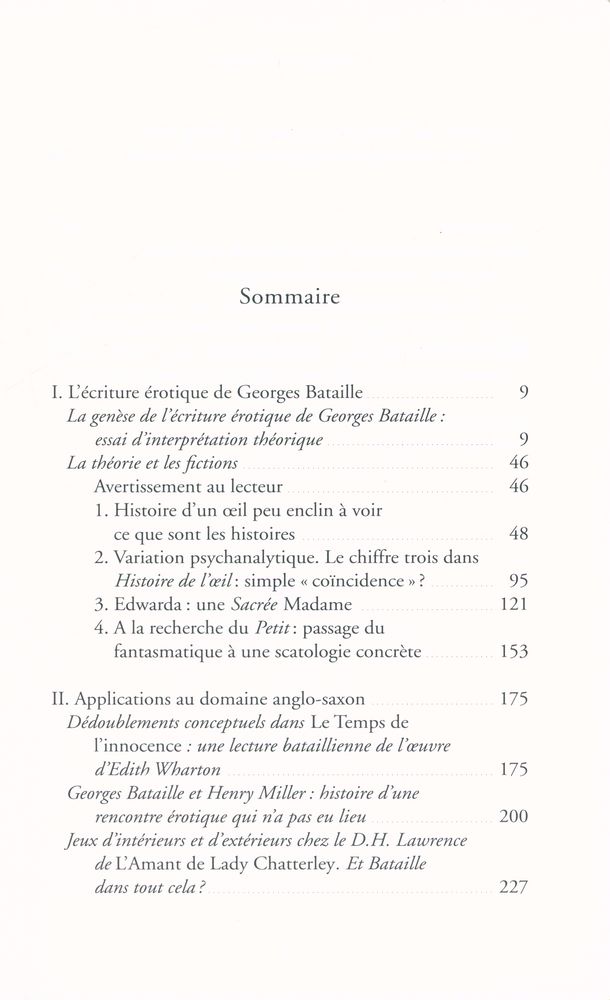 『GEORGES BATAILLE, L'ÉROTISME ET L'ÉCRITURE : Applications pratiques à l'étude de textes littéraires』 2