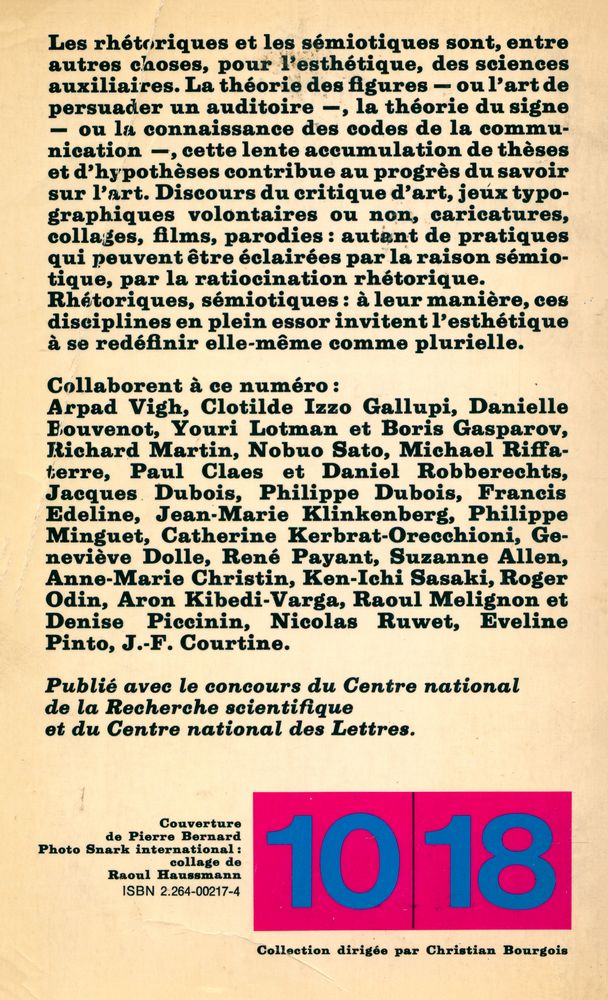 『Rhétoriques, sémiotiques : Revue d'Esthétique 1979/1 - 2』 4