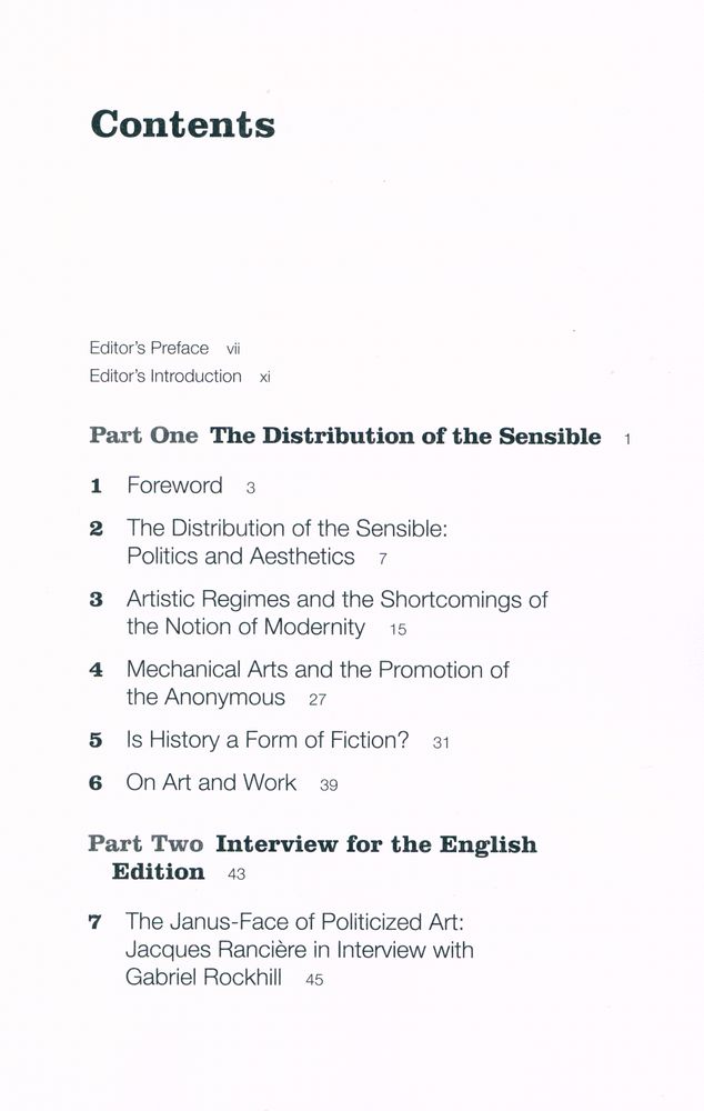 『The Politics of Aesthetics : The Distribution of the Sensible』 2