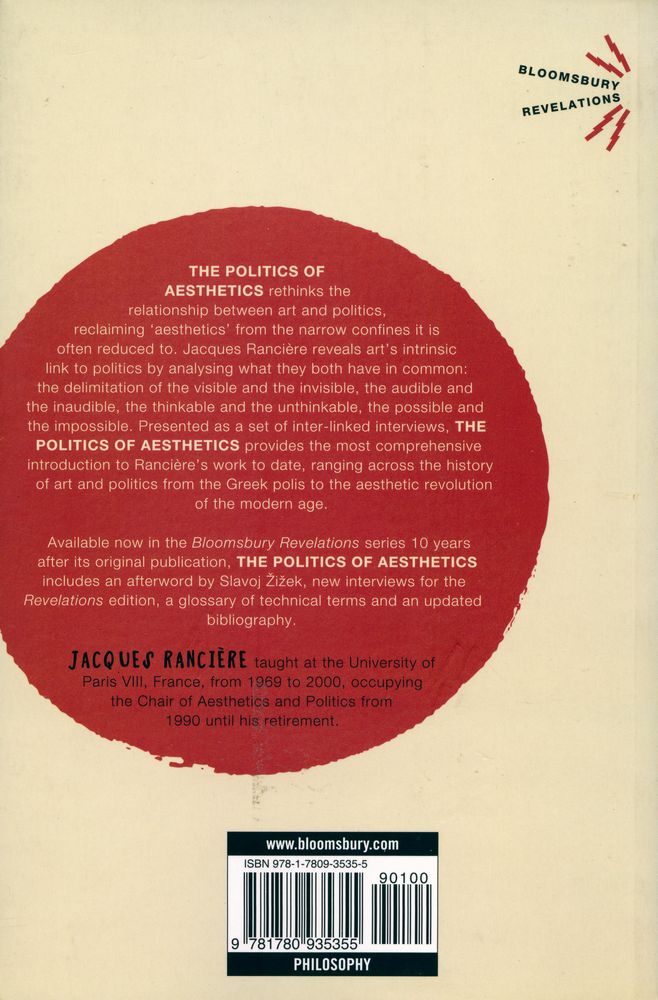 『The Politics of Aesthetics : The Distribution of the Sensible』 4