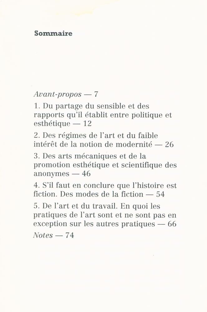 『Le partage du sensible : esthétique et politique』 2