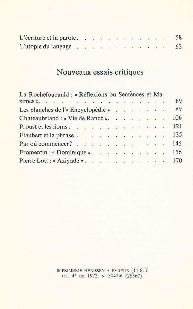 『Le Degré zéro de l'écriture suivi de Nouveaux Essais critiques』 3