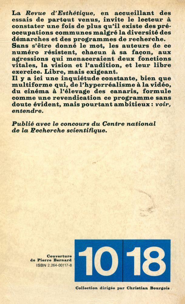 『VOIR ENTENDRE : Revue d'Esthétique nº 4/1976』 3