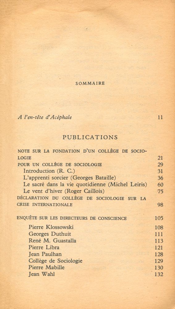 『Le Collége de Sociologie(1937 - 1939)』 2