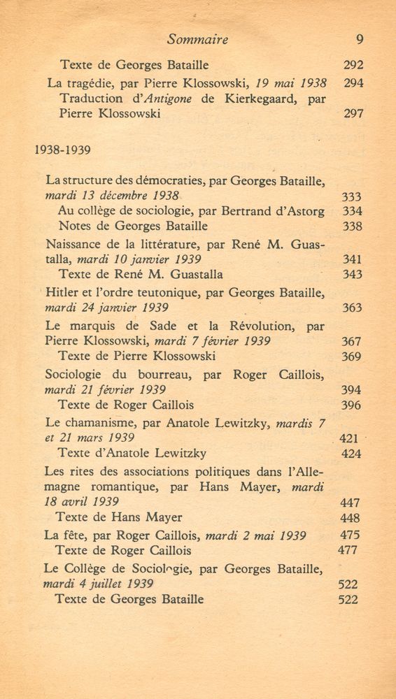 『Le Collége de Sociologie(1937 - 1939)』 4