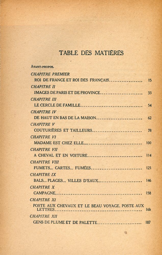 『LA VIE QUOTIDIENNE EN FRANCE EN 1830』 2