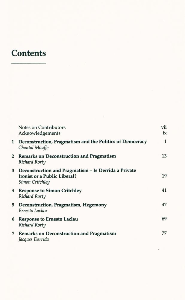 『Deconstruction and pragmatism』 2