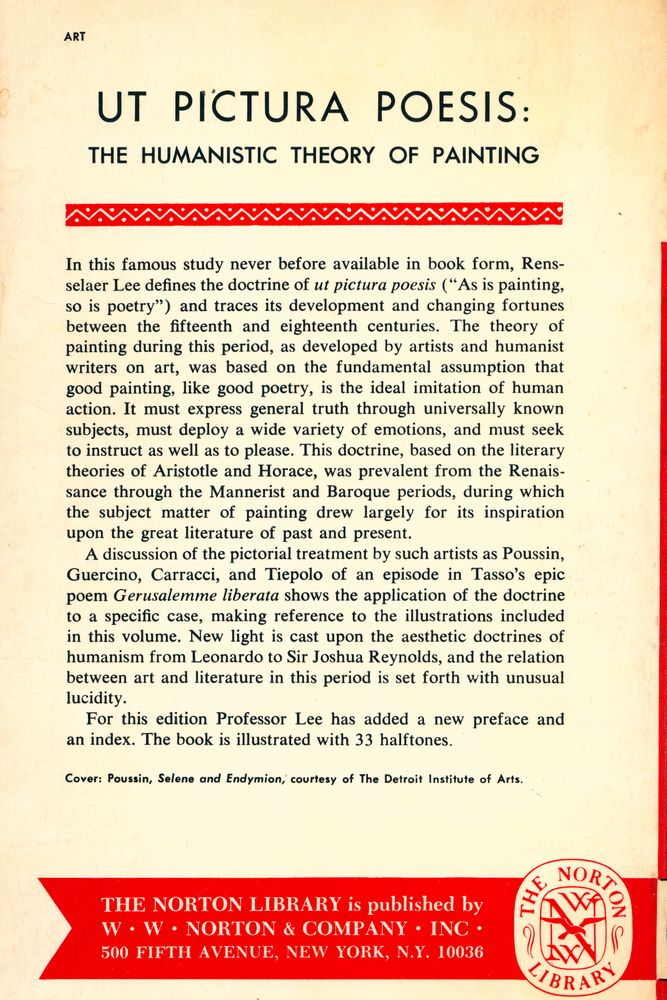 『UT PICTURA POESIS : THE HUMANISTIC THEORY OF PAINTING』 3