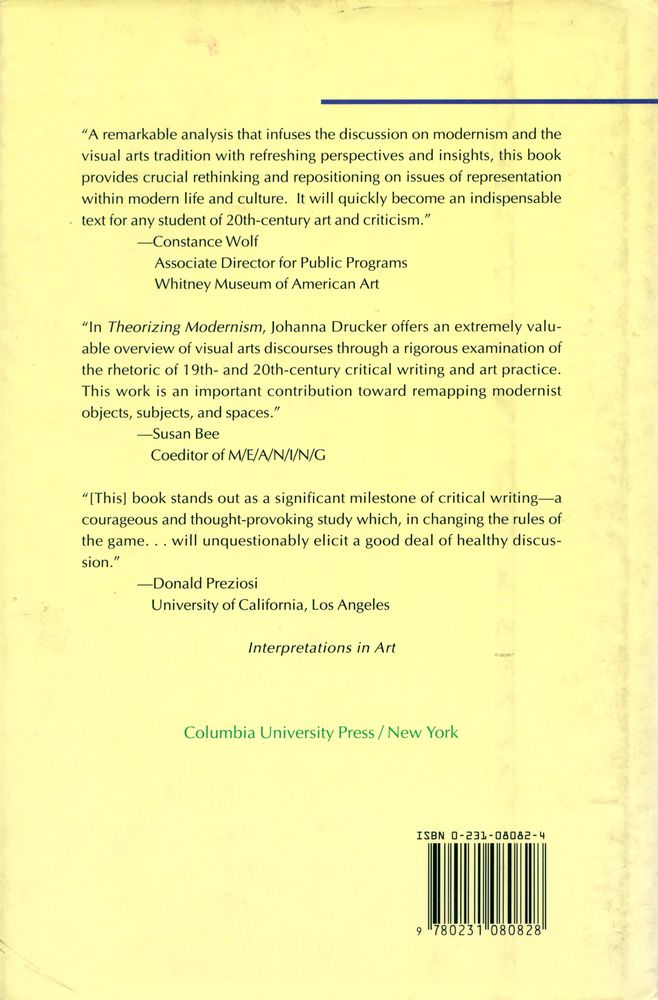 『Theorizing Modernism : visual art and the critical tradition』 4