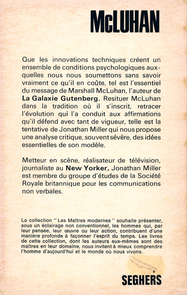 『les Maîtres Modernes 9 - McLUHAN』 3