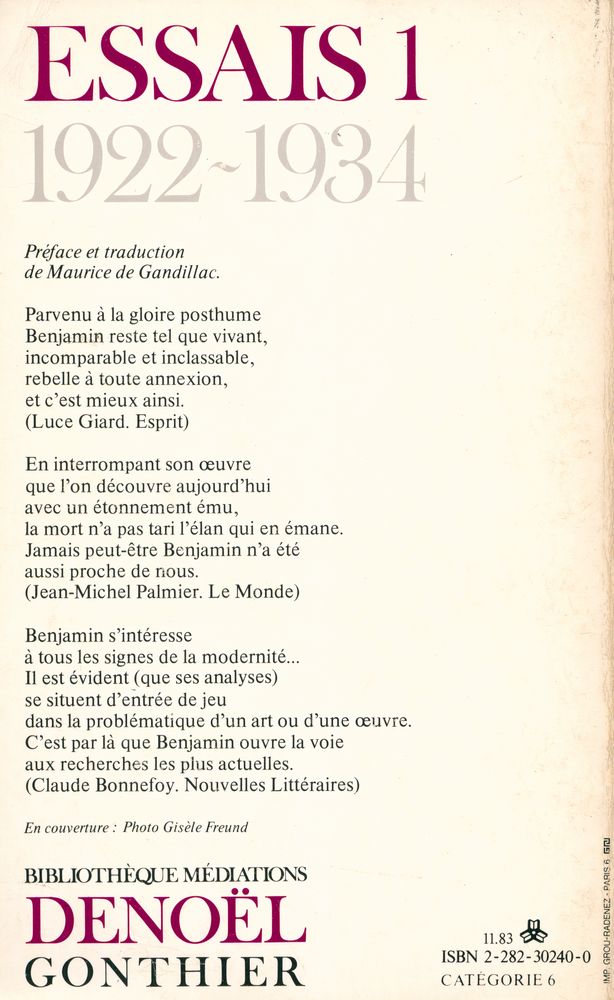 『ESSAIS 1 : 1922 - 1934』 3