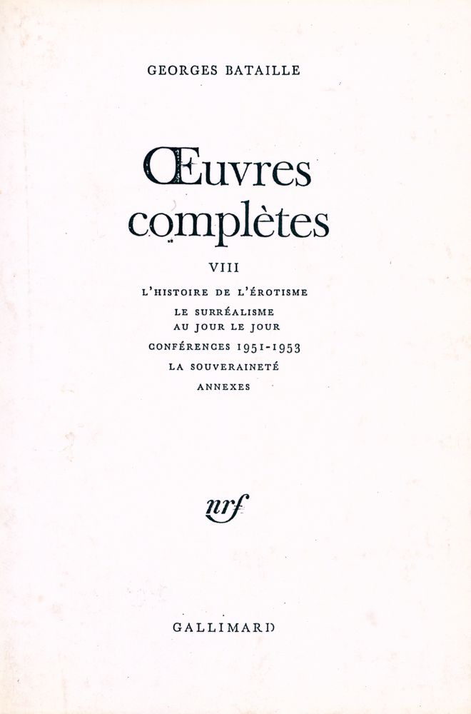 『Œuvres complètes Ⅷ』 1