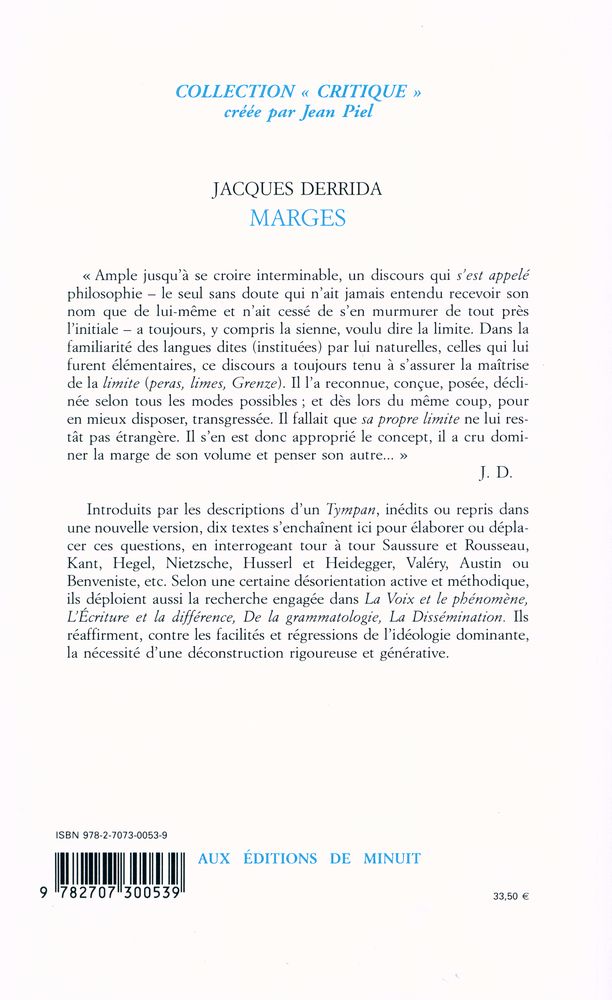 『MARGES DE LA PHILOSOPHIE』 4