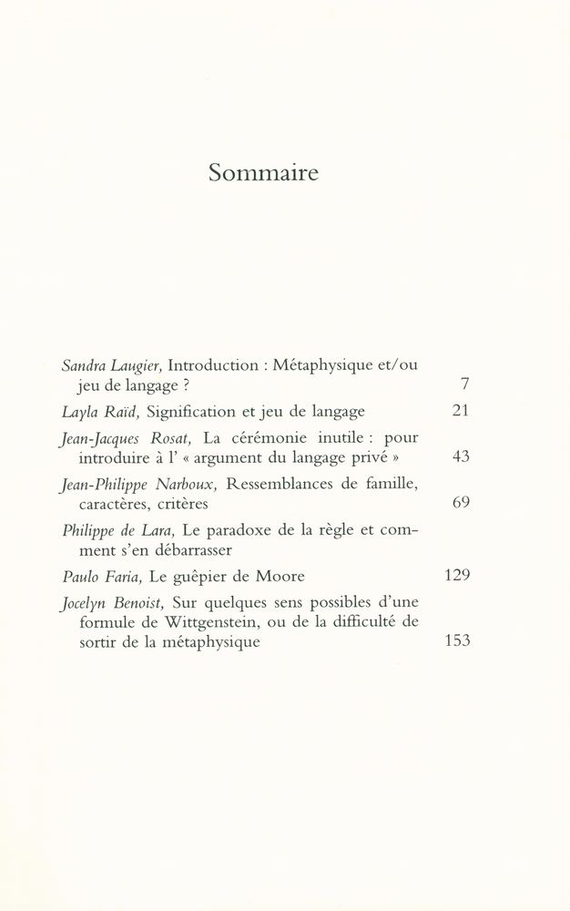 『Wittgenstein : métaphysique et jeux de langage』 2