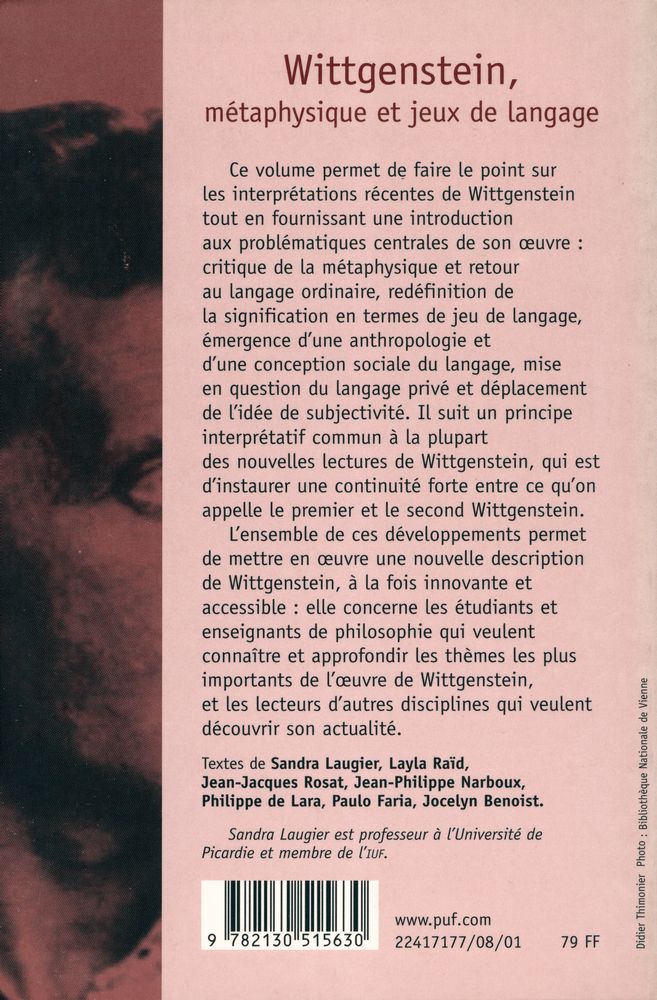 『Wittgenstein : métaphysique et jeux de langage』 3