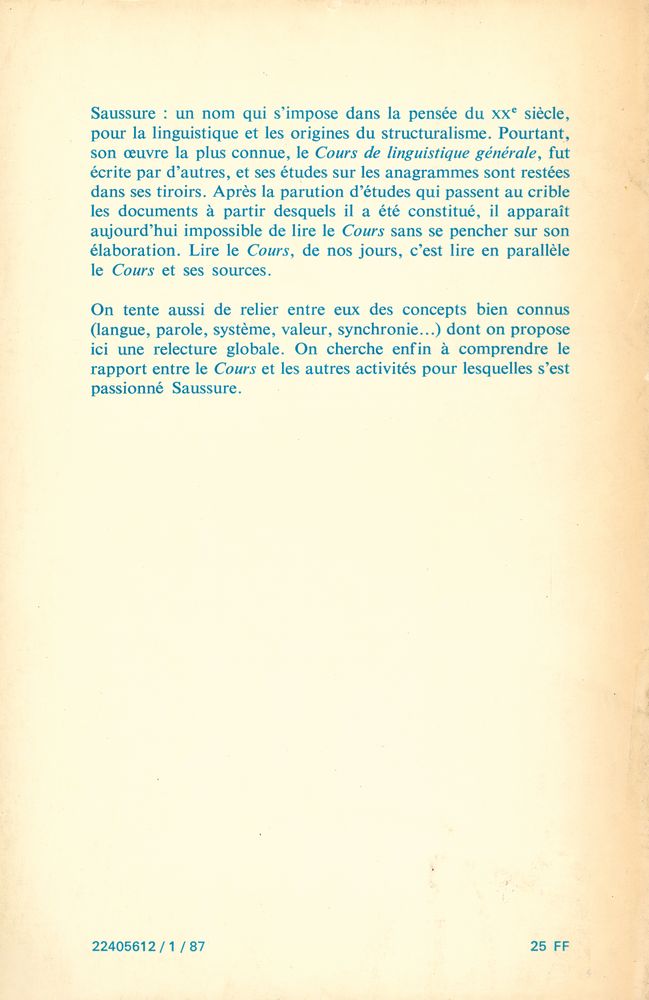 『Saussure Une science de la langue』 3